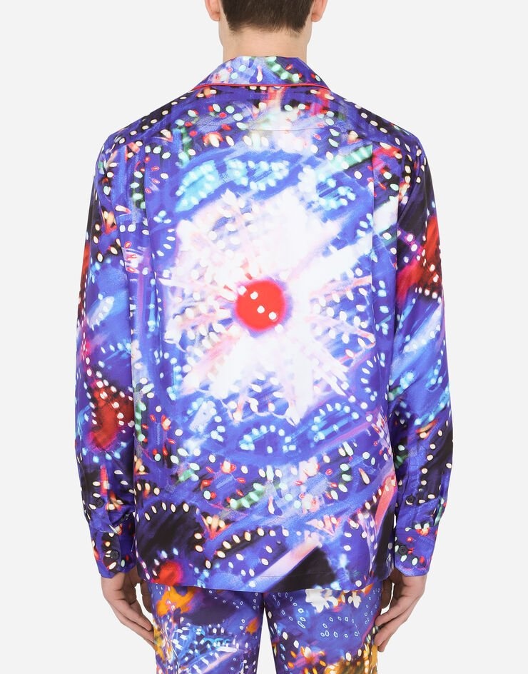 Illumination-print silk Hawaiian shirt - 3