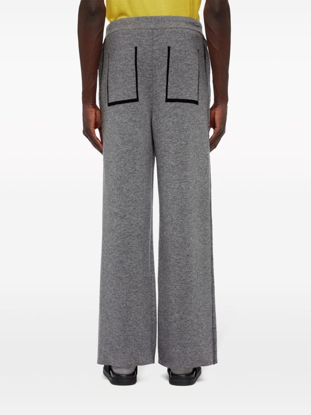 logo-plaque wool-blend trousers - 4