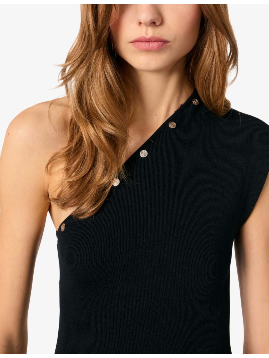 One-shoulder split-hem knitted maxi dress - 6