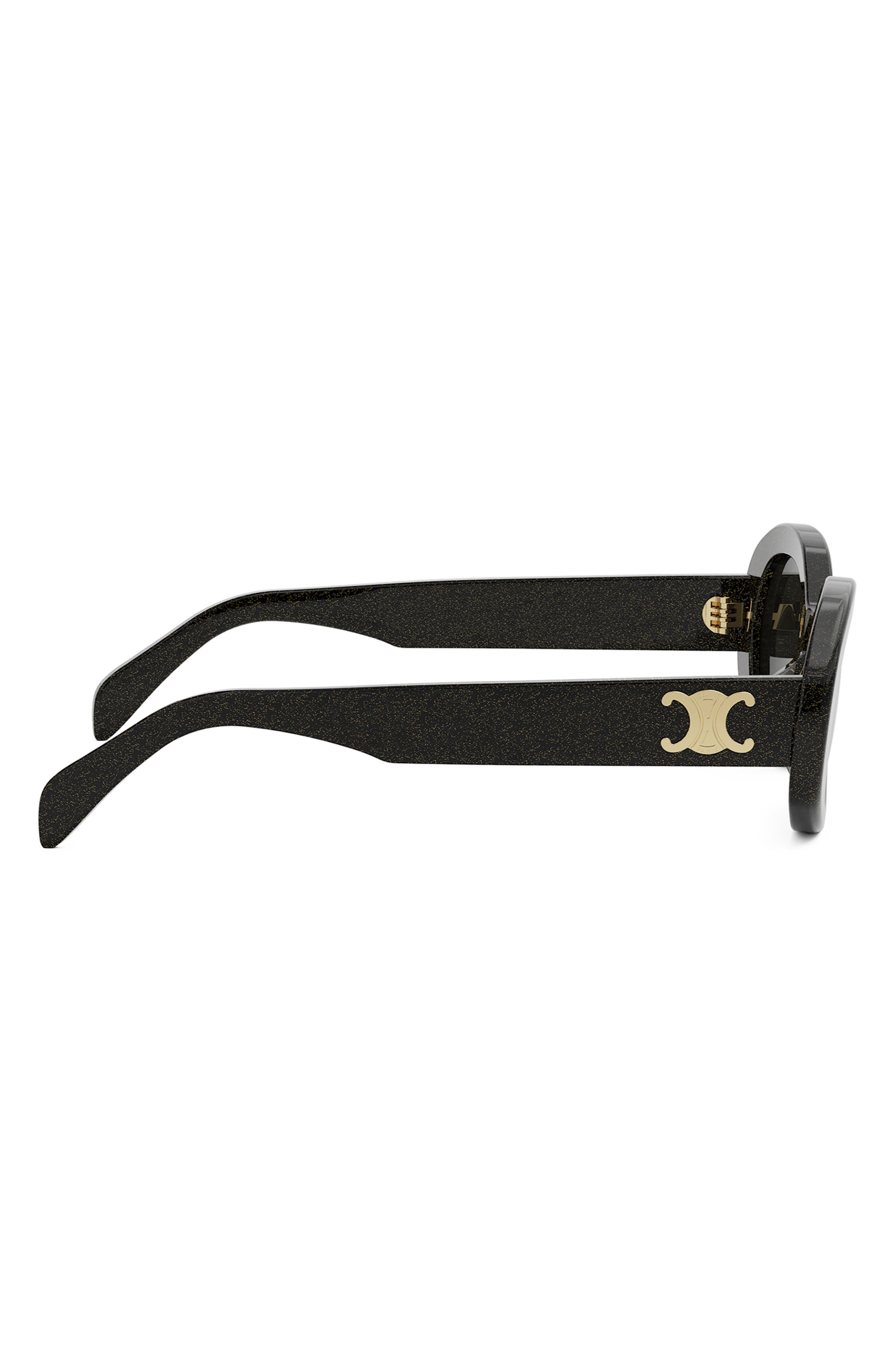 CELINE Triomphe 52mm Oval Sunglasses in Black/Crystal /Smoke at Nordstrom - 6