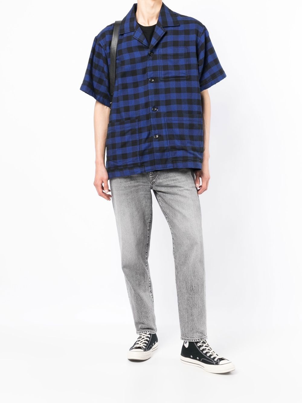 plaid-check embroidered shirt - 2