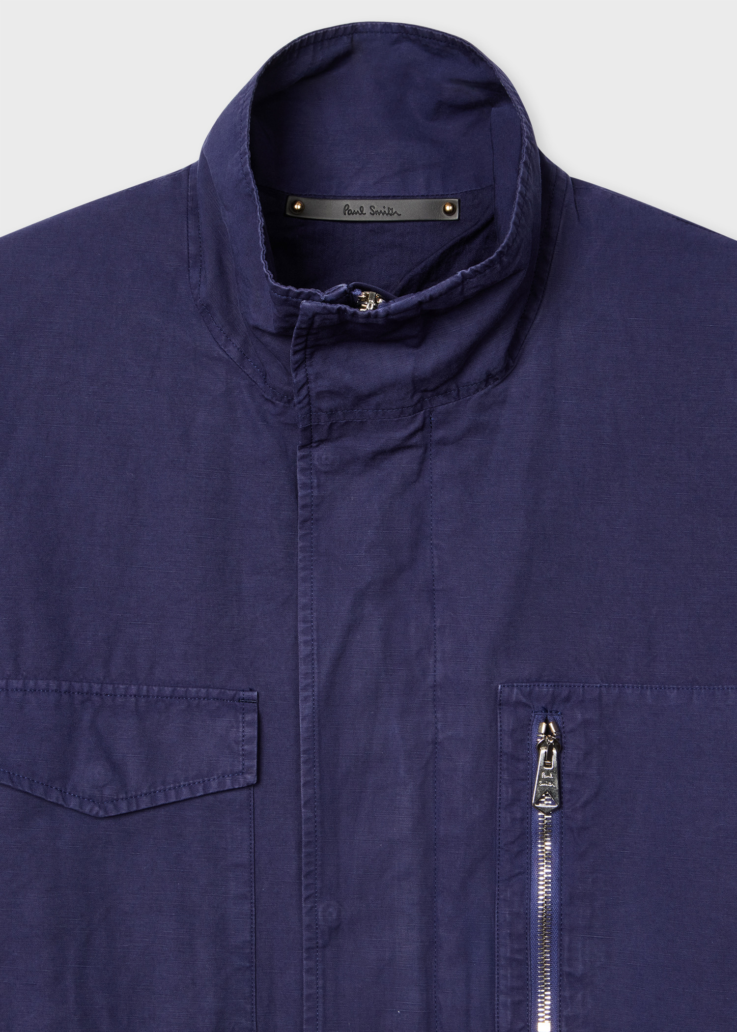 Navy Garment-Dye Cotton-Linen Field Jacket - 2