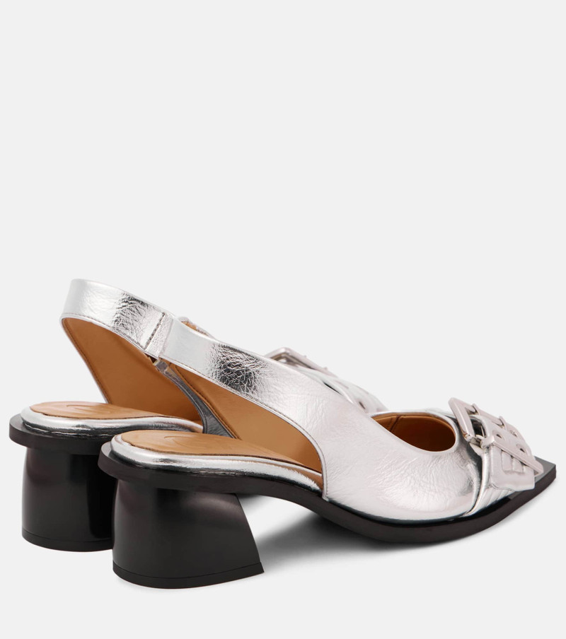 GANNI Faux leather slingback pumps outlook