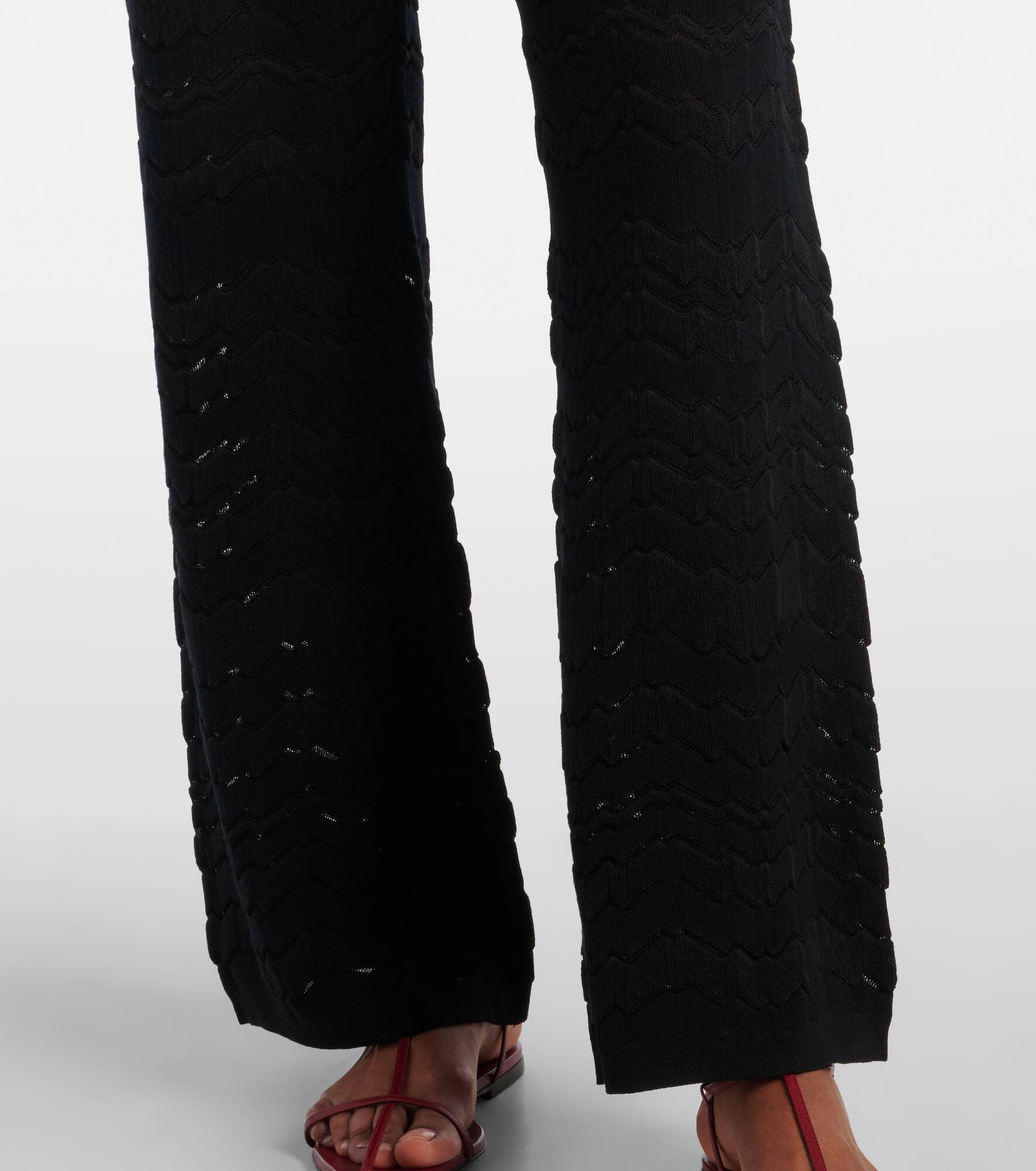 Zig Zag semi-sheer straight pants - 5