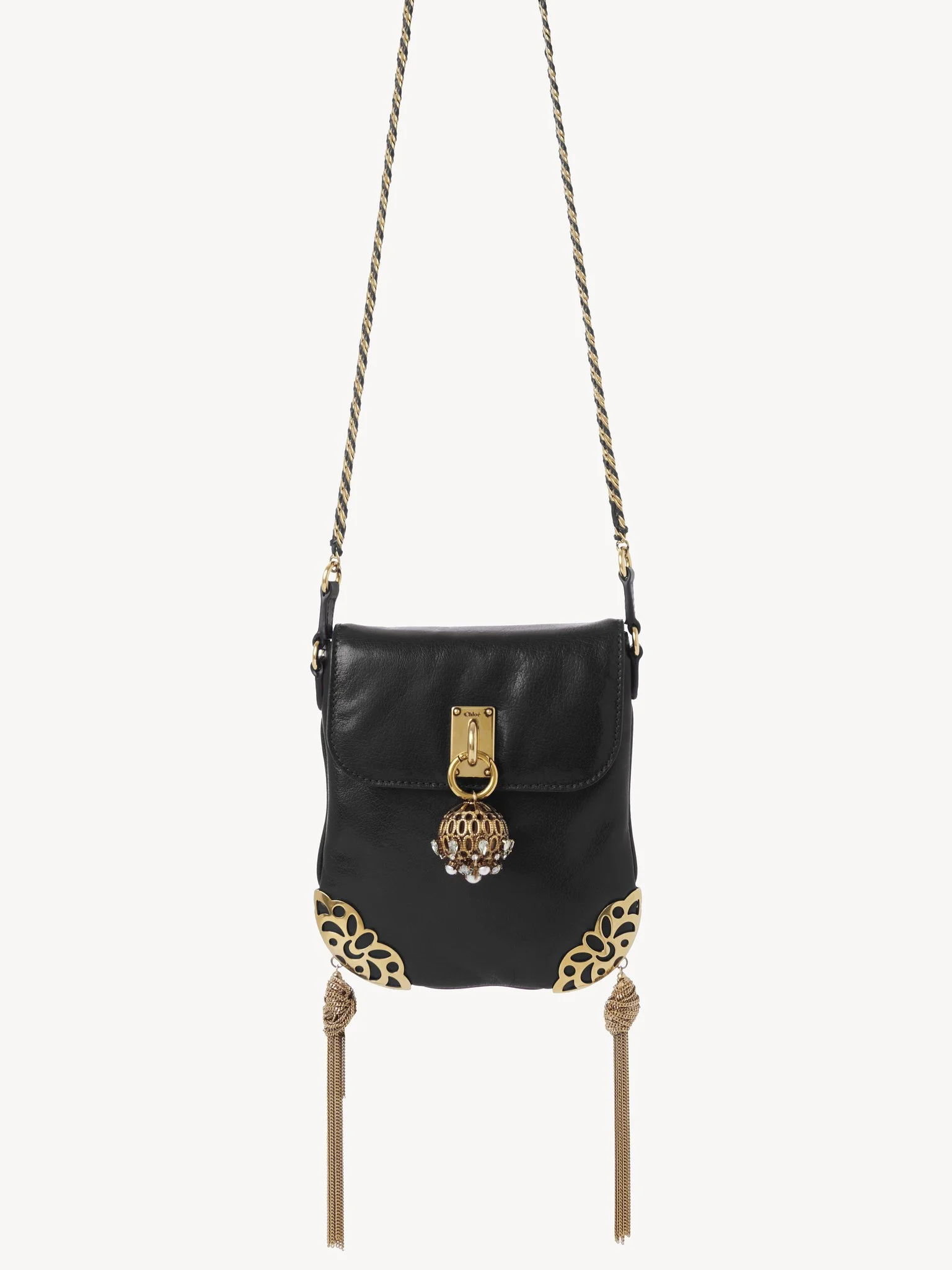 CHÂTEAU TREASURES CHAIN FLAP BAG IN GRAINED LEATHER - 1