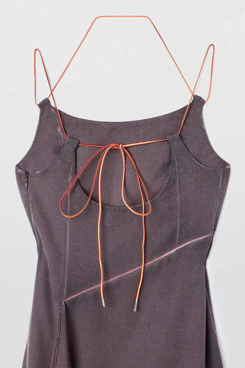 DRAPED DRESS / plum 4