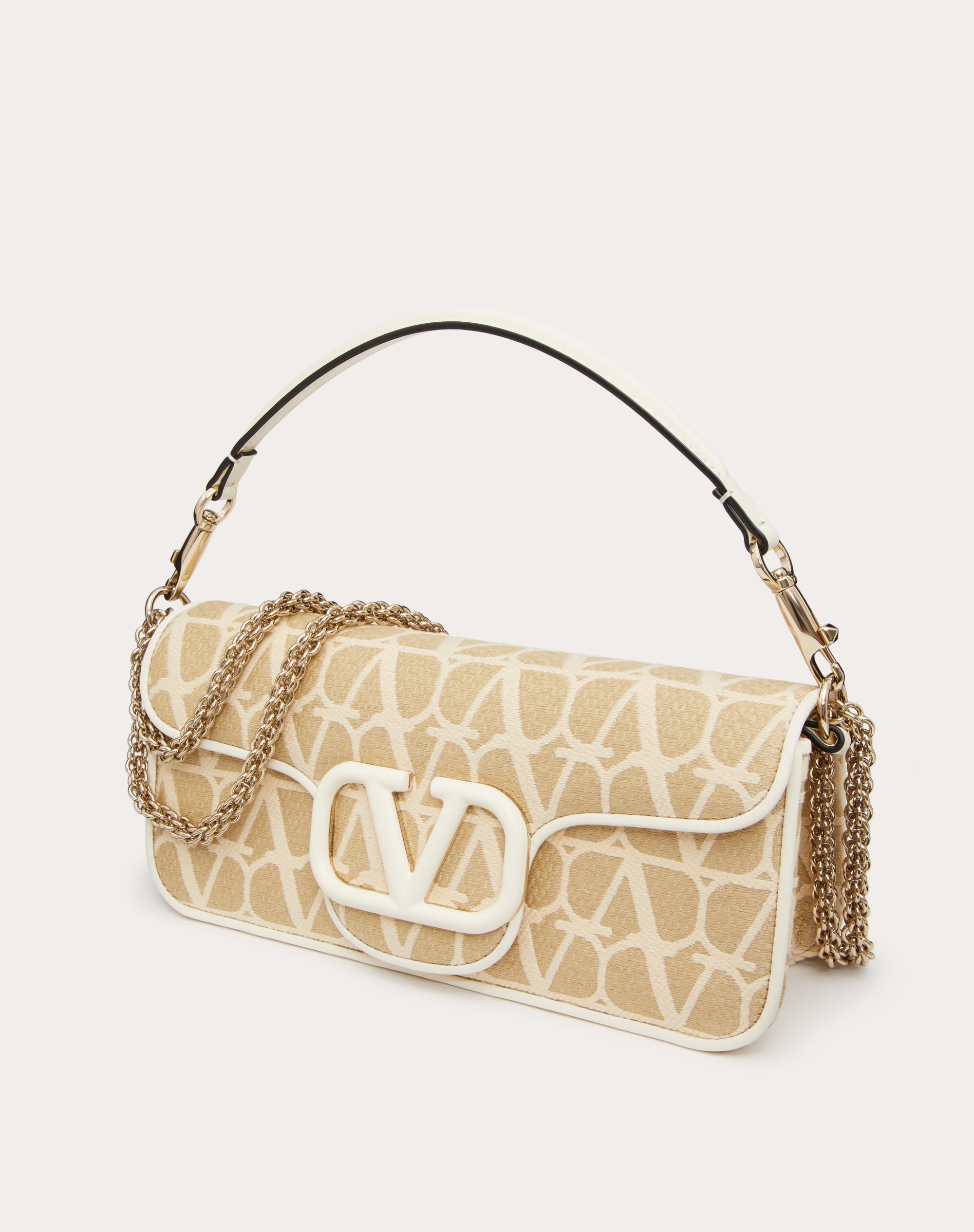VALENTINO GARAVANI LOCÒ TOILE ICONOGRAPHE RAFFIA SHOULDER BAG - 6