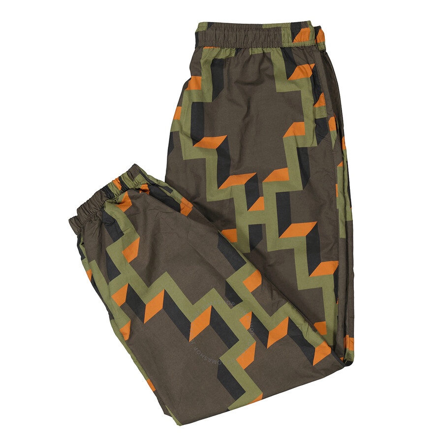 Marcelo Burlon Men's Army Orange Cross Geometric-Print Joggers - 7