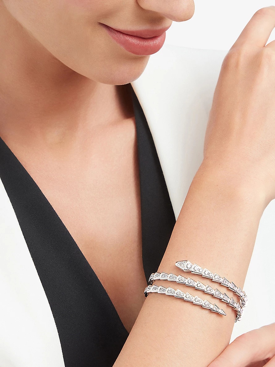 Serpenti Viper 18ct white-gold and 5.89ct brilliant-cut diamond bracelet - 4