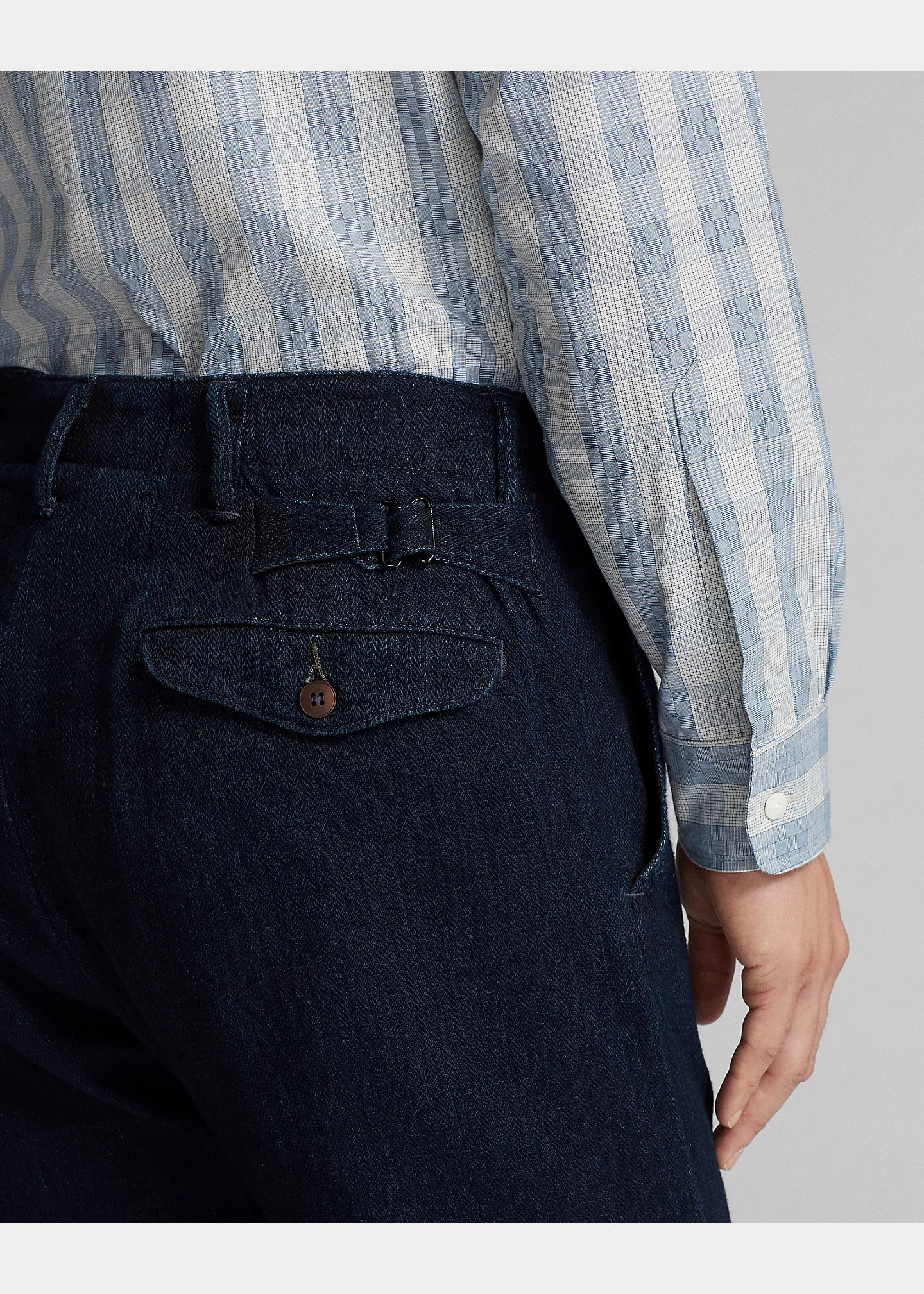 Indigo Herringbone Officer’s Pant - 5