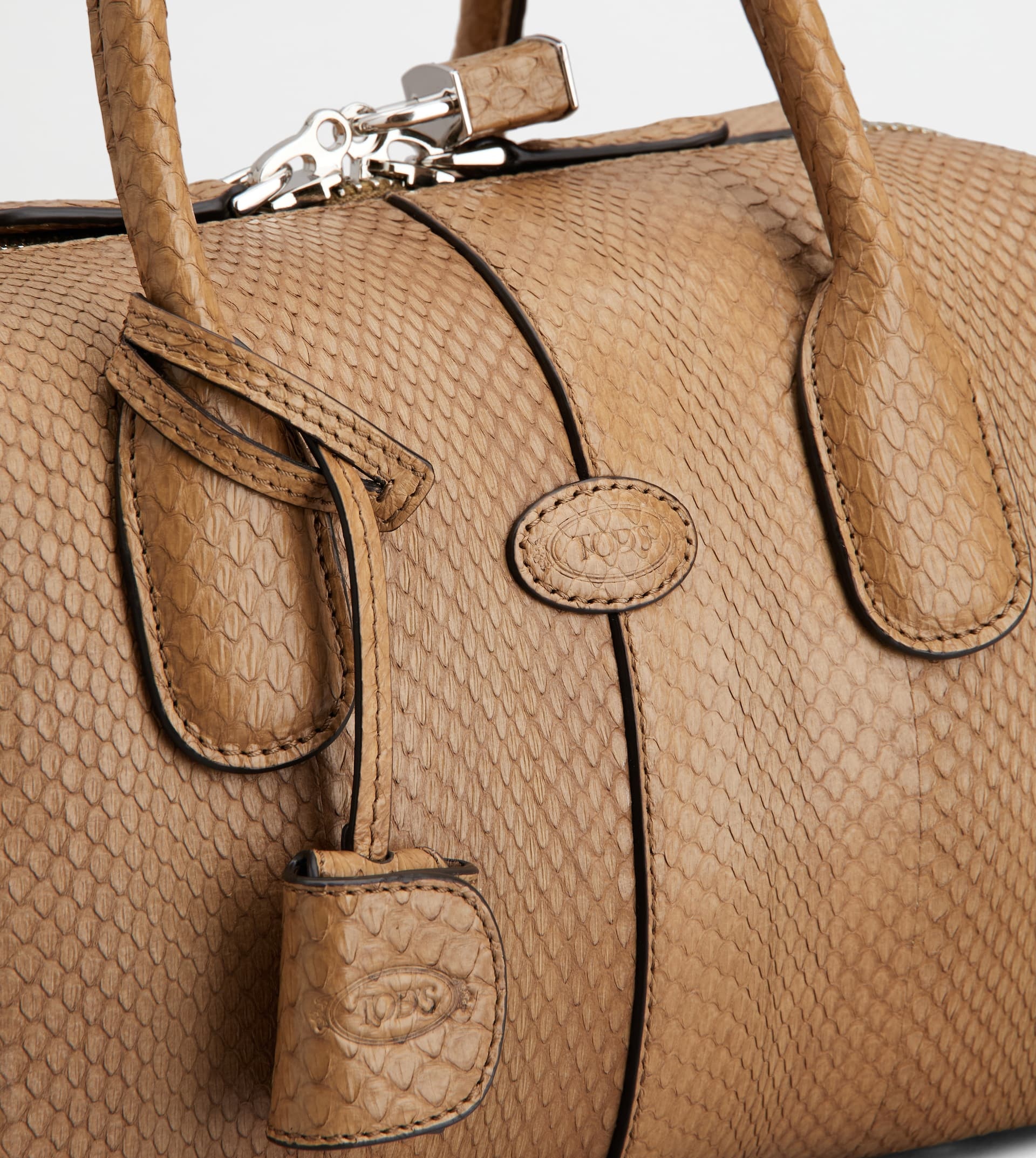 TOD'S DI BAG BAULETTO IN REPTILE MINI - BEIGE - 6