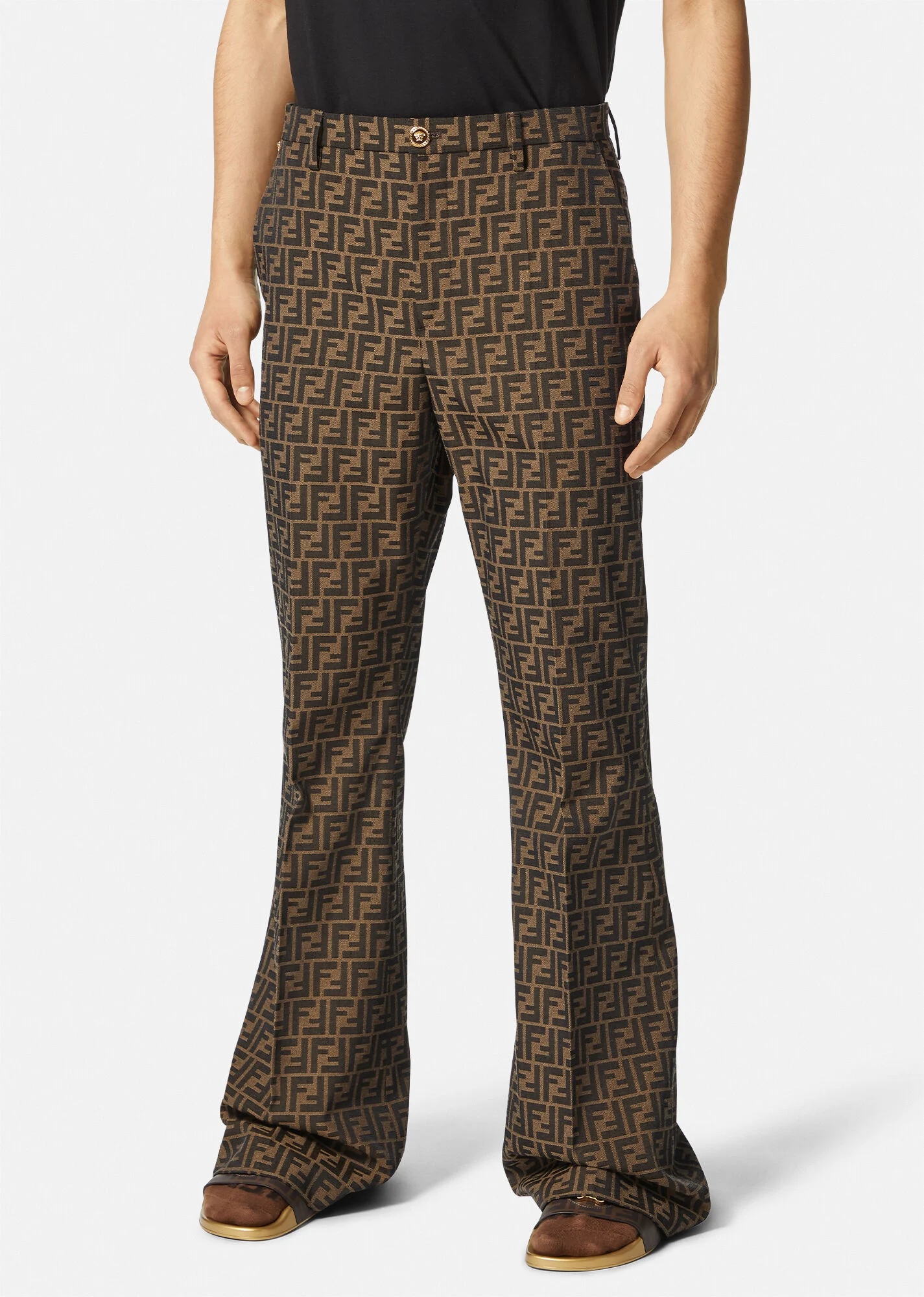 Fendace FF Flared Jacquard Pants - 3
