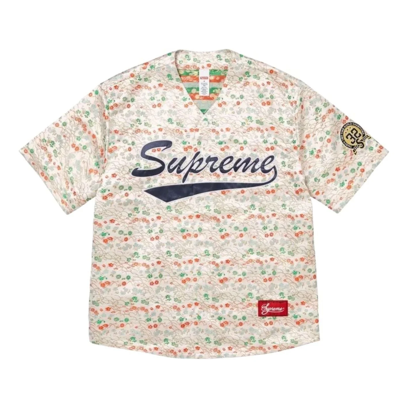 Supreme SS26 Floral Jacquard Baseball Jersey 'White' SUP-SS26-140-WHT - 1