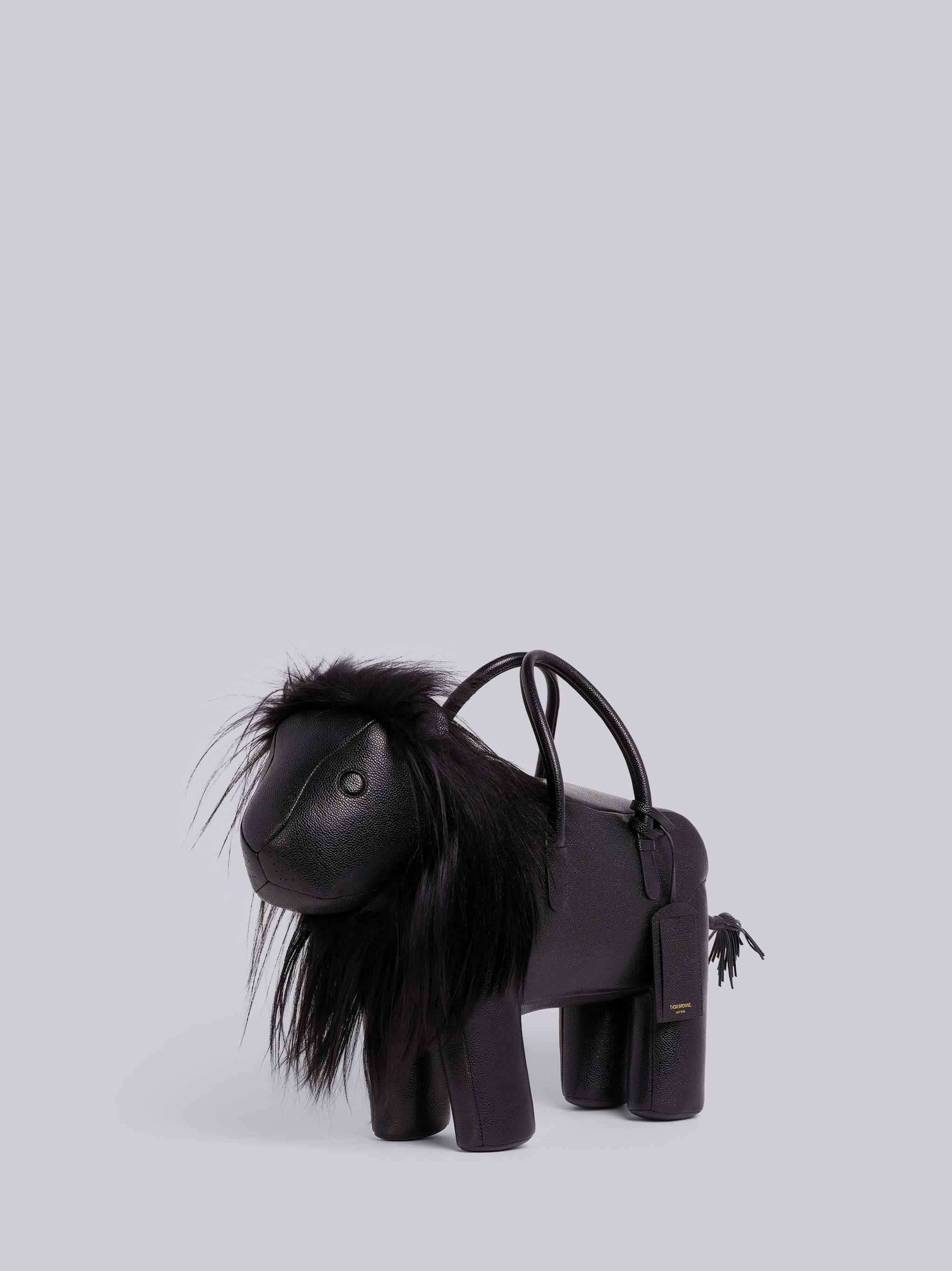 Black Pebbled Calfskin Lion Bag - 3