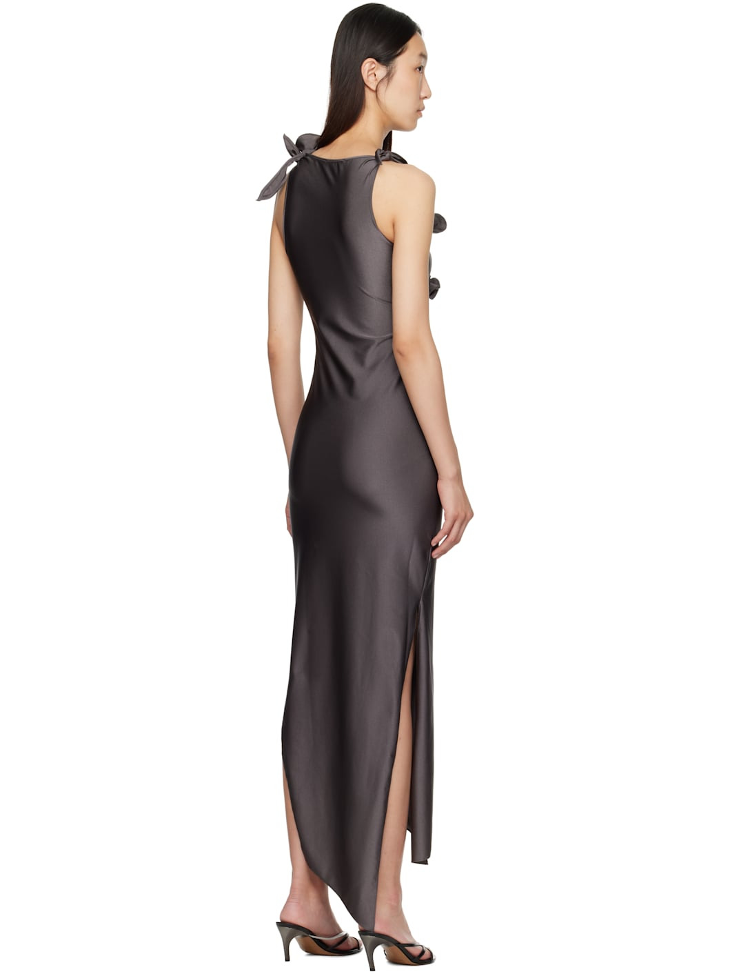 Gray Flower Midi Dress - 3