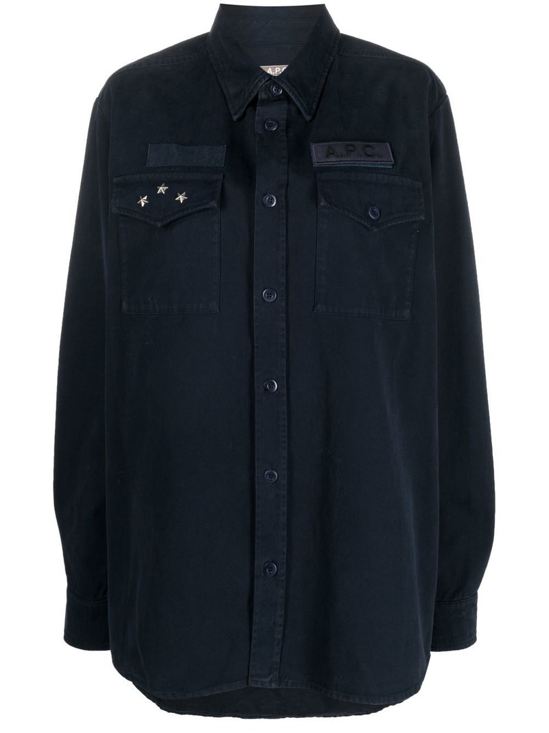 stud-embellished long-sleeve jacket 1