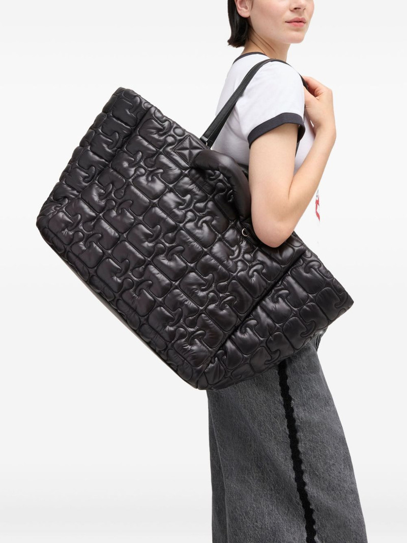 GANNI logo-quilted tote bag outlook