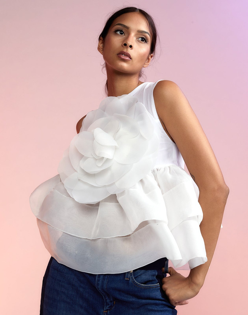 Chloe Organza Flower Top 1