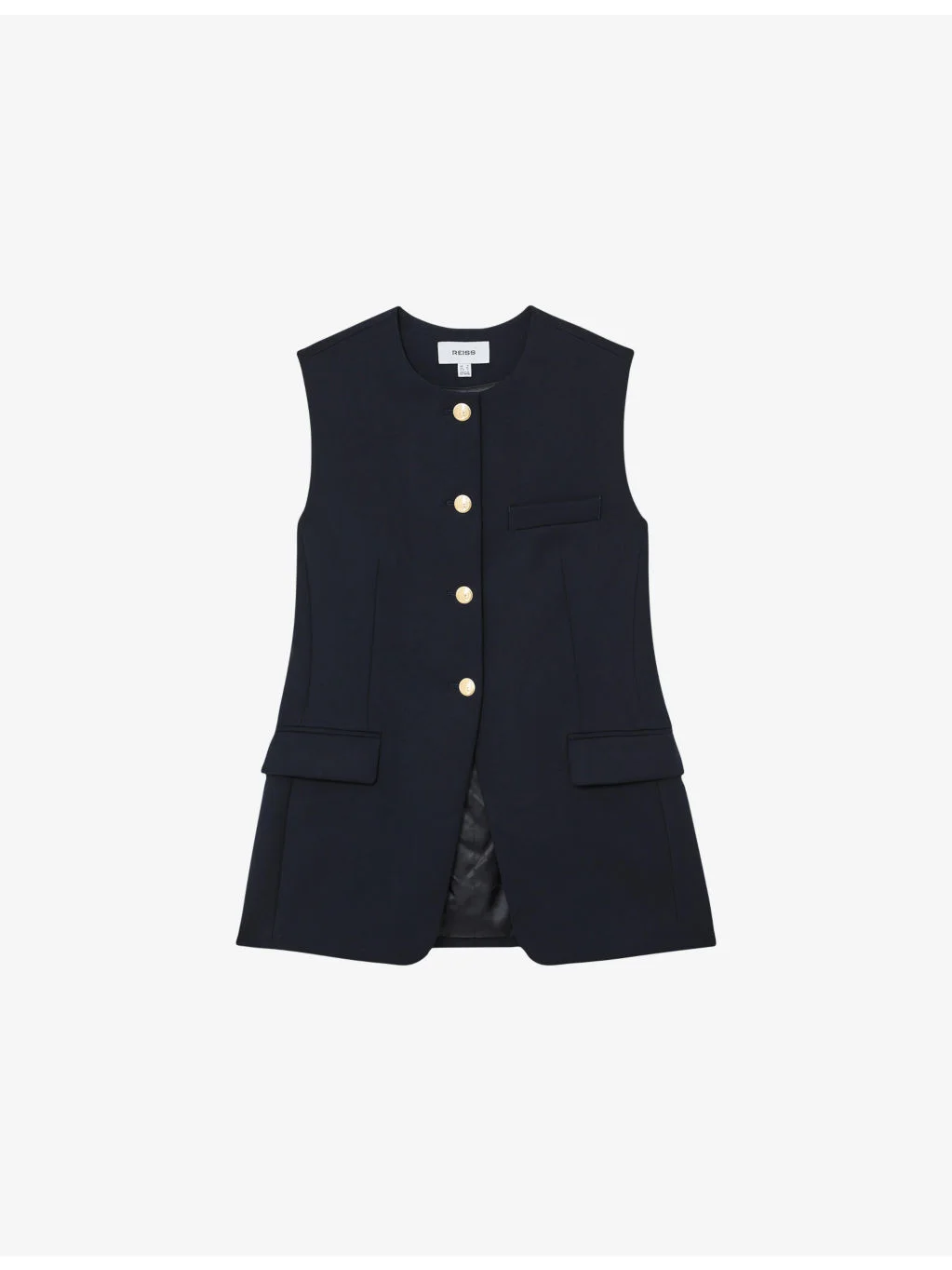 Gabi Button-Through Stretch-Woven Waistcoat - 1