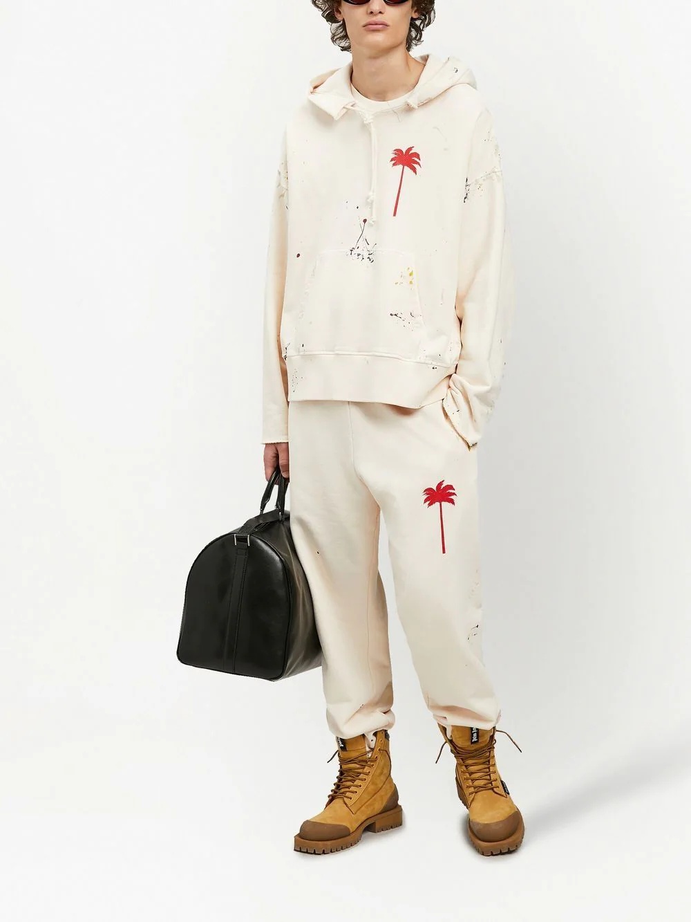 Palm paint splatter print hoodie - 2