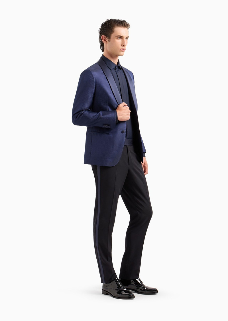 GIORGIO ARMANI Soho line single-breasted tuxedo jacket in silk jacquard outlook