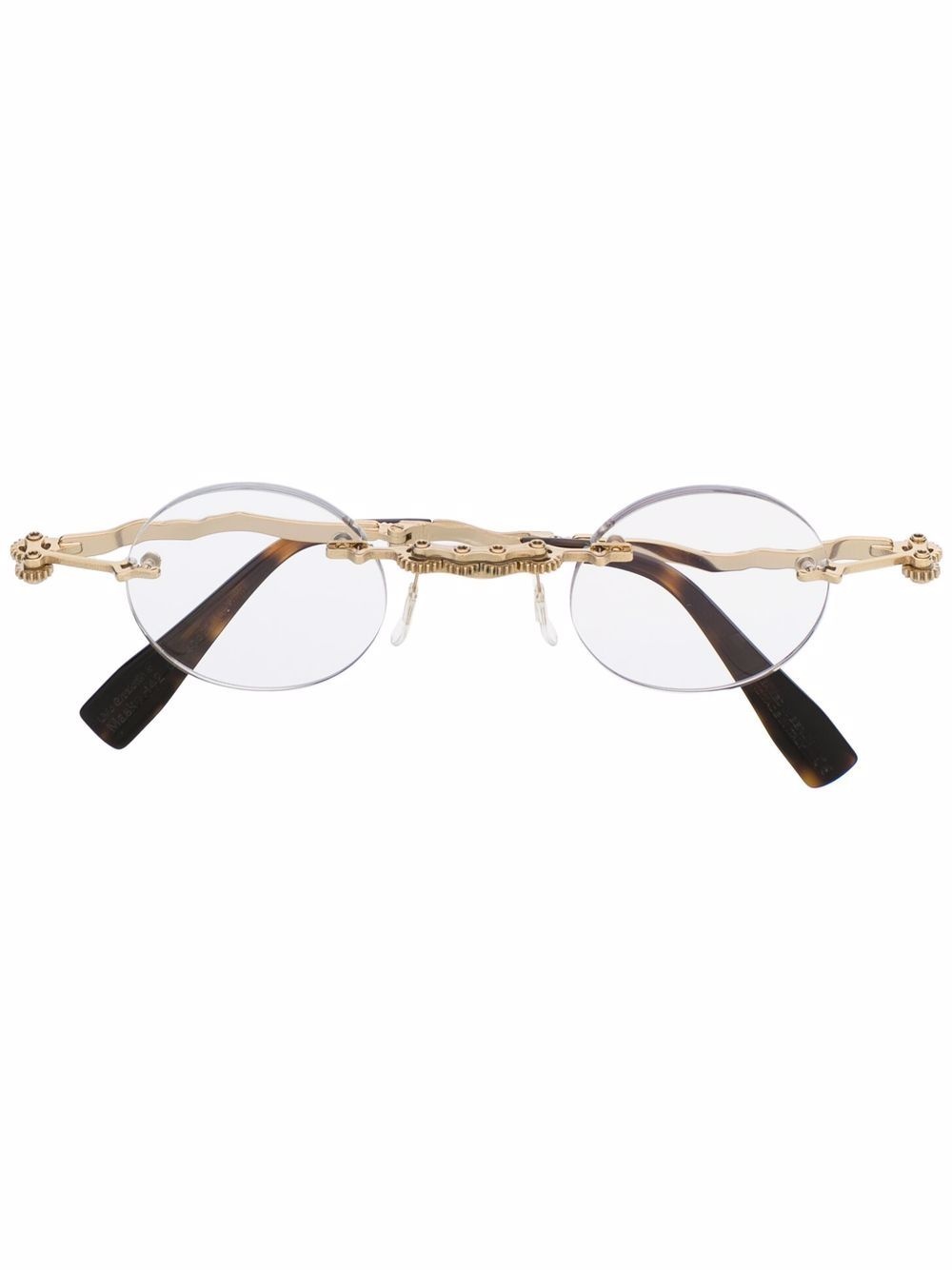 hammered-arm round glasses - 1