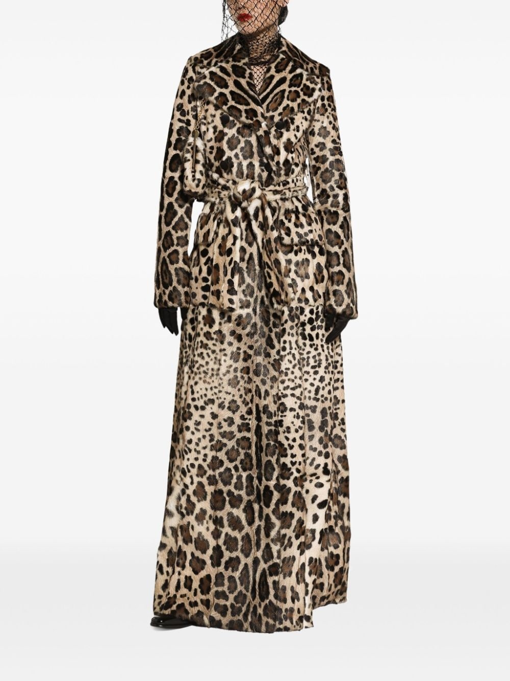 leopard-print trench coat - 2