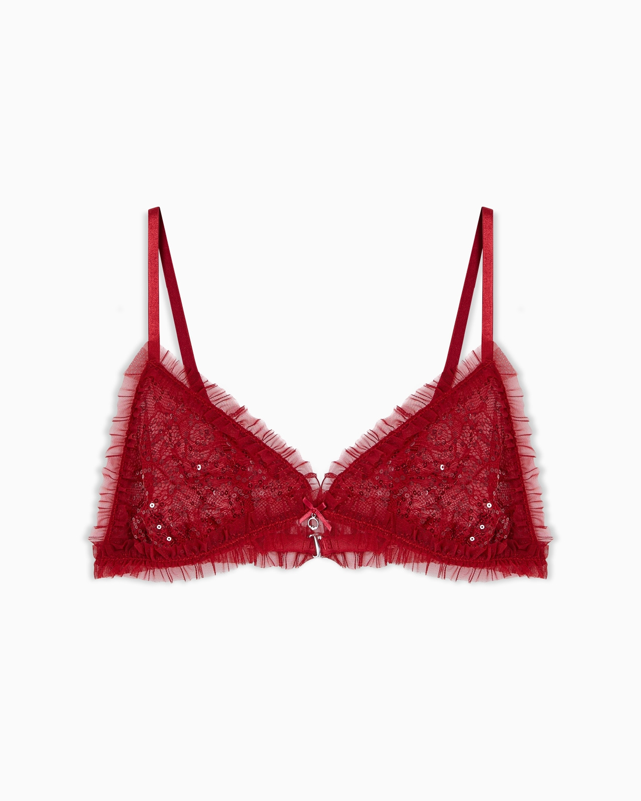 SEQUINS LACE TRIANGLE BRA - 1