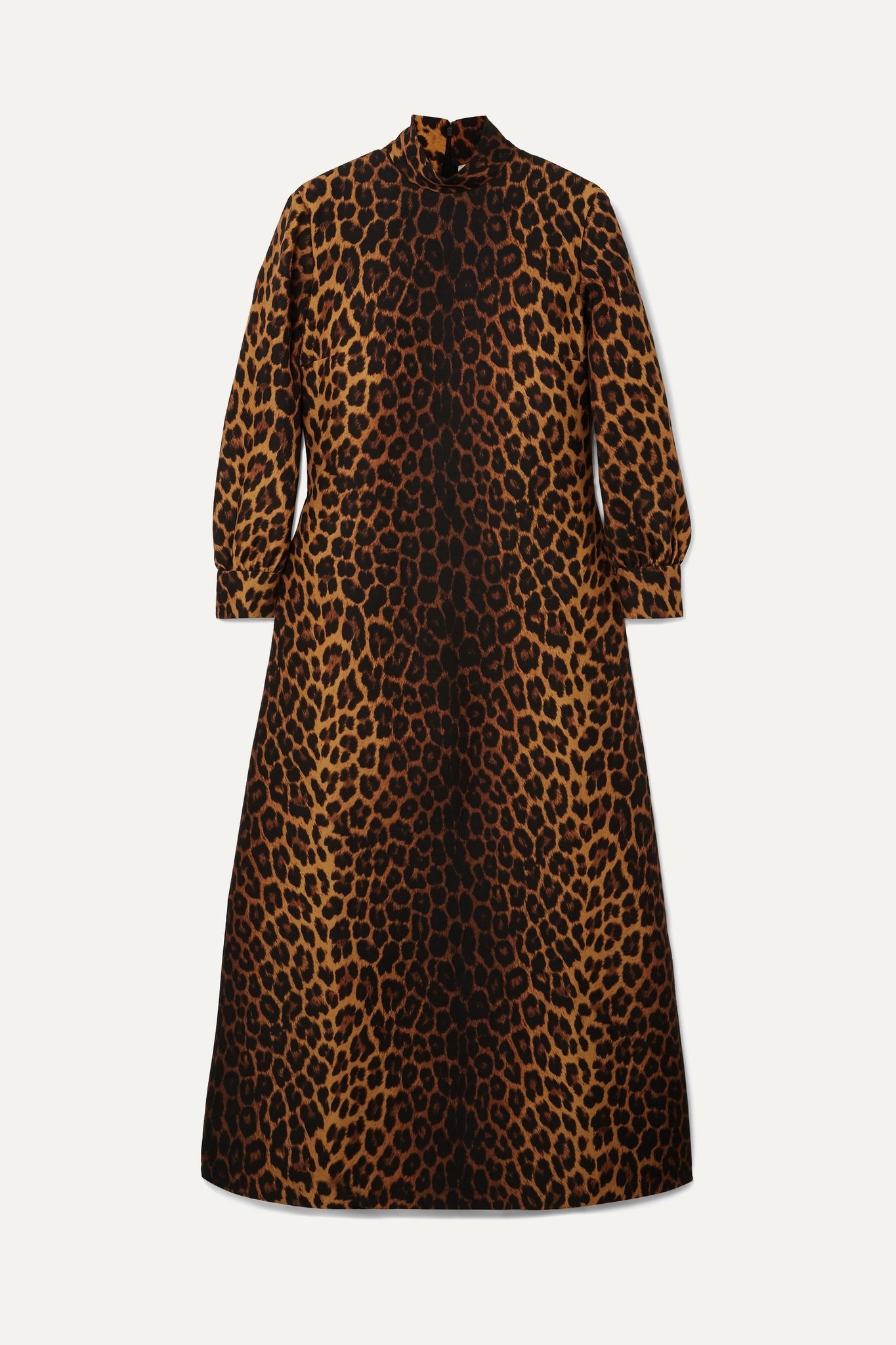 Leopard-print wool-blend maxi dress - 1