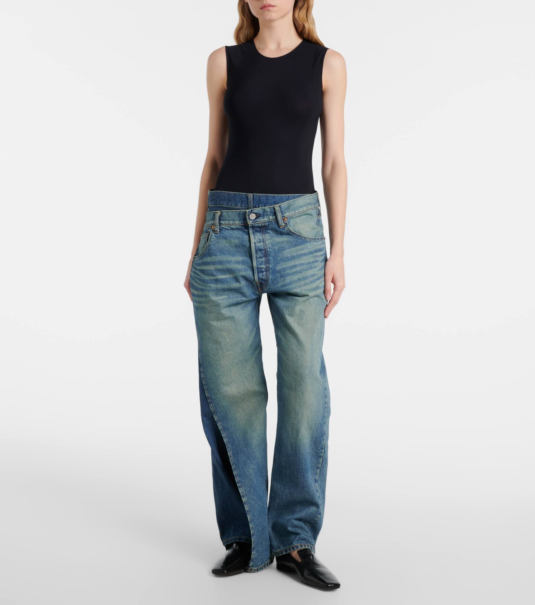 Asymmetric straight jeans - 7