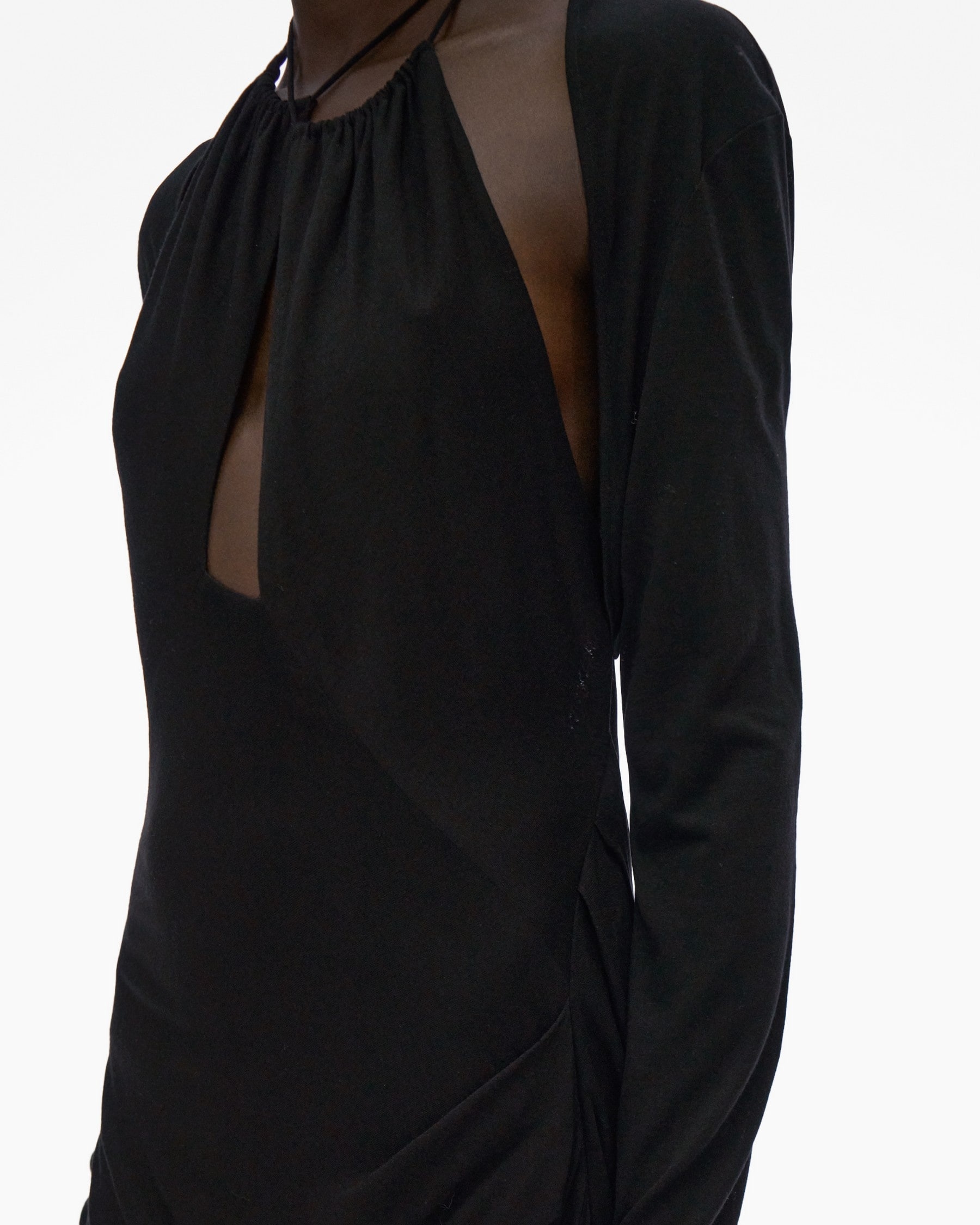 LONG-SLEEVE HALTER DRESS - 6