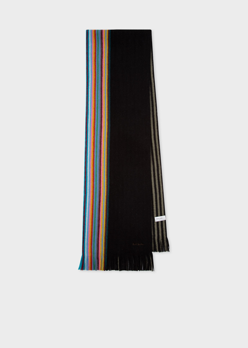 'Signature Stripe' Edge Wool Scarf 1