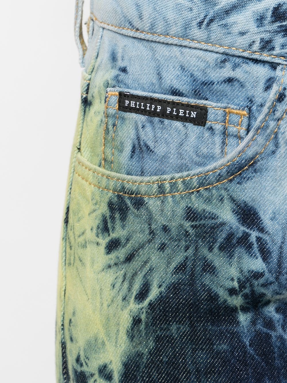 boyfriend fit bleached tie-dye jeans - 5