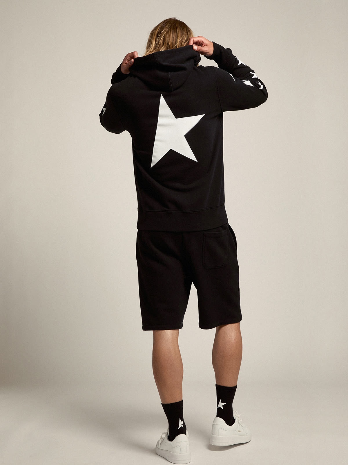 Black Alighiero Star Collection sweatshirt with contrasting white stars - 4