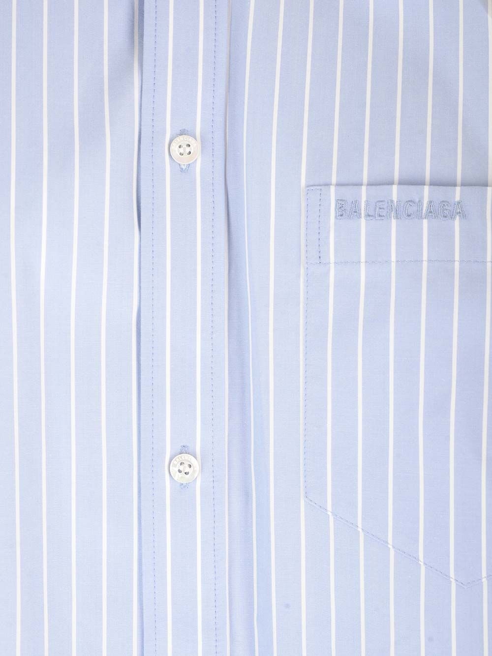 Large Fit Asymmetric Shirt Shirts Light Blue - 5