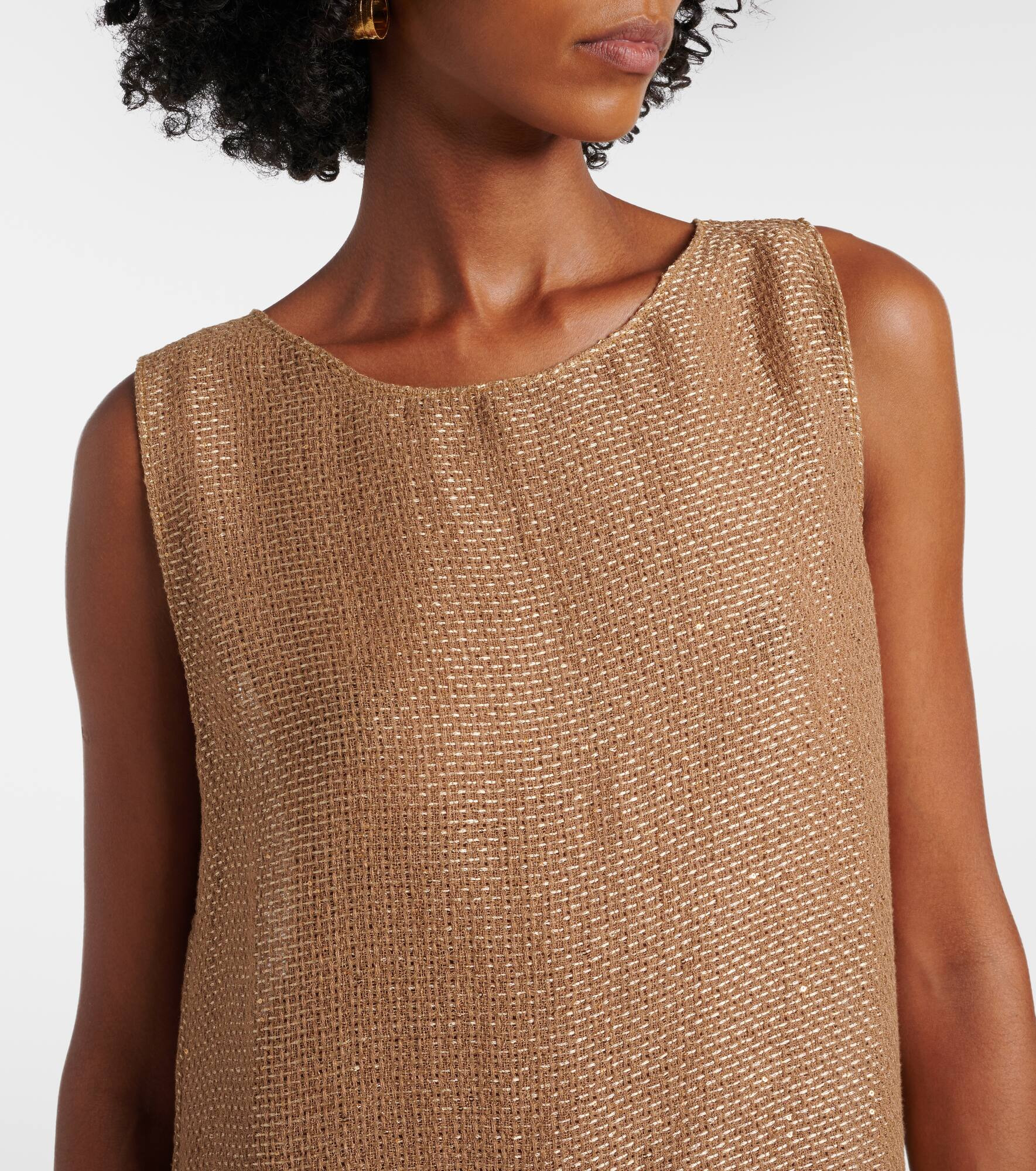 Stella sequined linen-blend minidress - 4