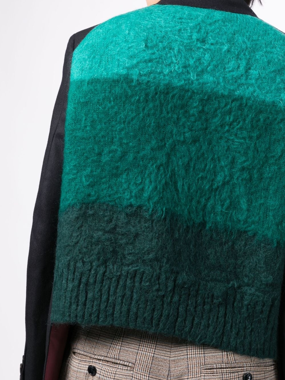 knitted-back single-breasted blazer - 5