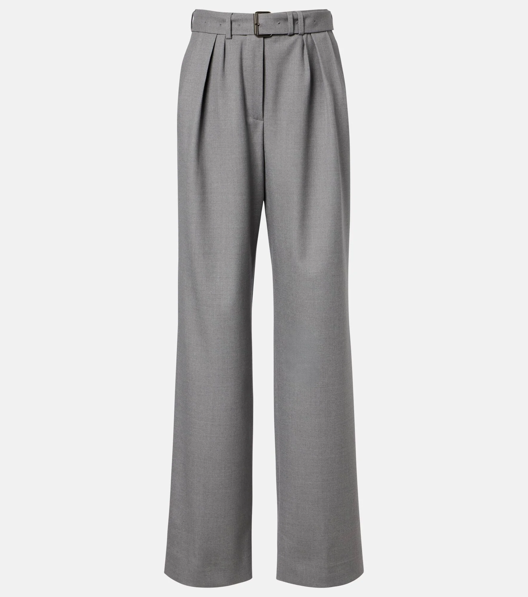 Belted wool-blend wide-leg pants - 1