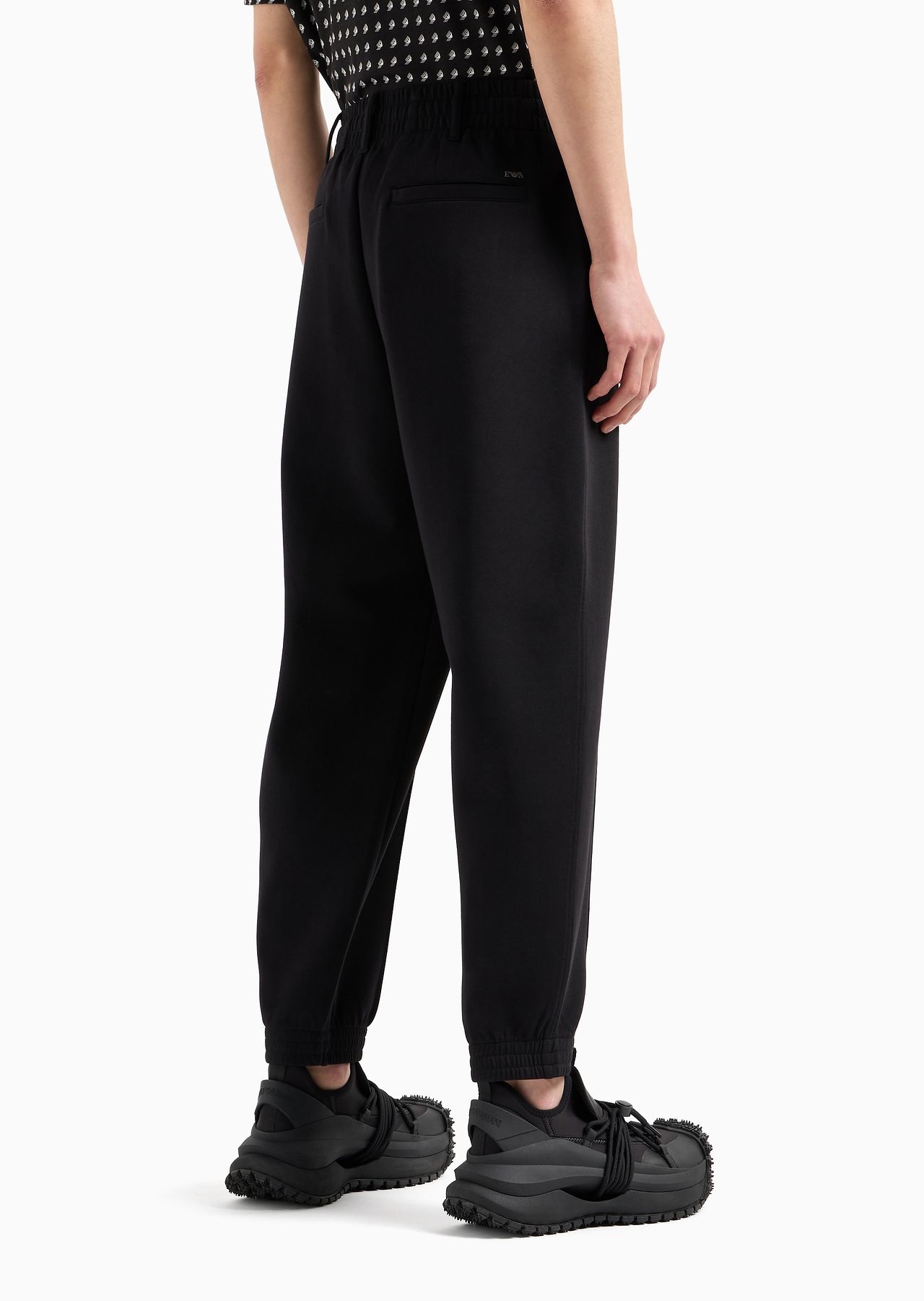 Double-jersey trousers with crease and stretch ankle cuffs - 3