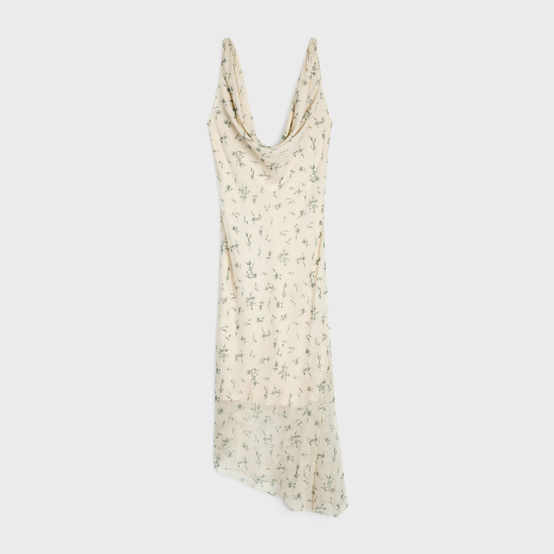 OPEN BACK foulard dress in muslin 1