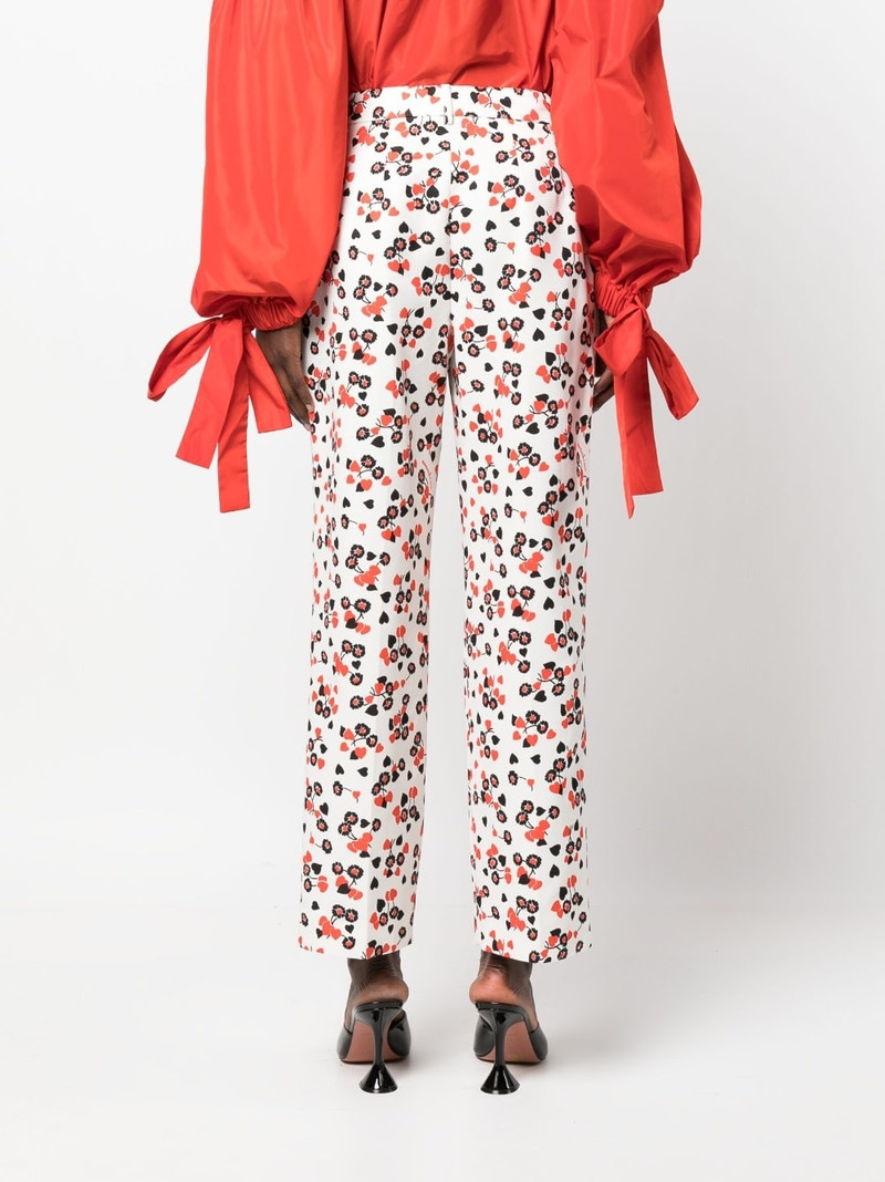 floral-print high-waist trousers 4