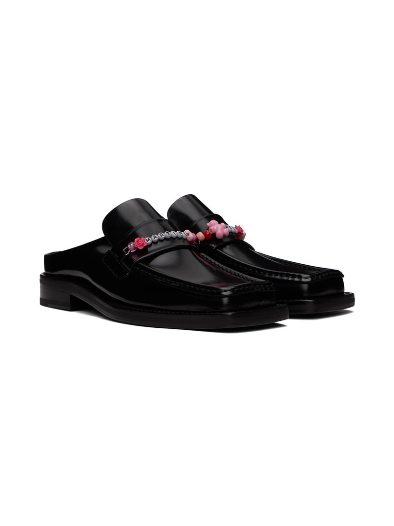 Black Beaded Square Toe Loafers 4
