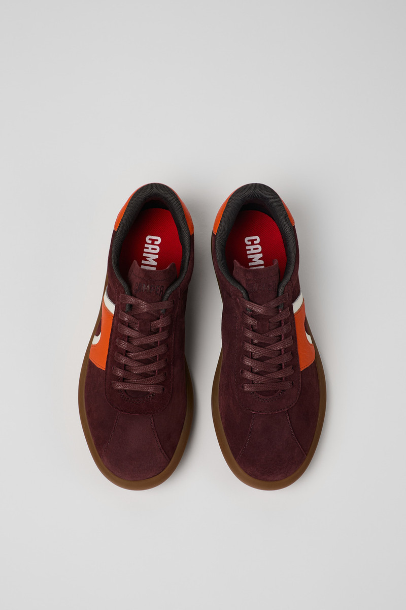 Burgundy Nubuck/Leather Sneaker for Women 4