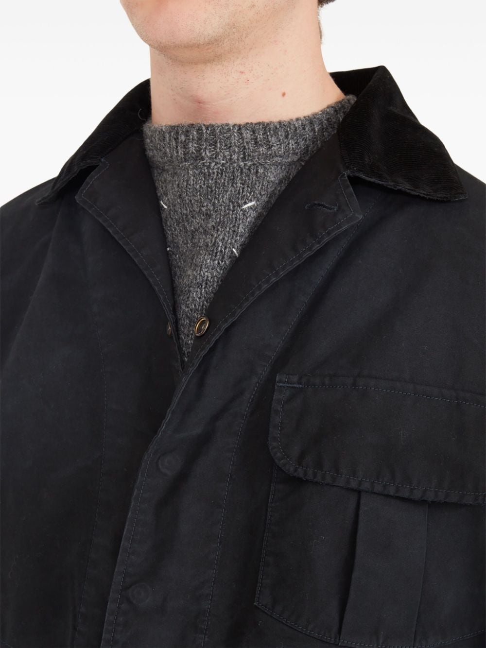 waxed cotton utility jacket - 7