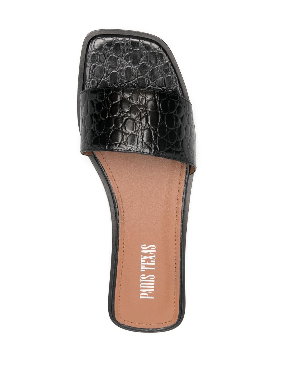 crocodile-effect leather sandals - 4