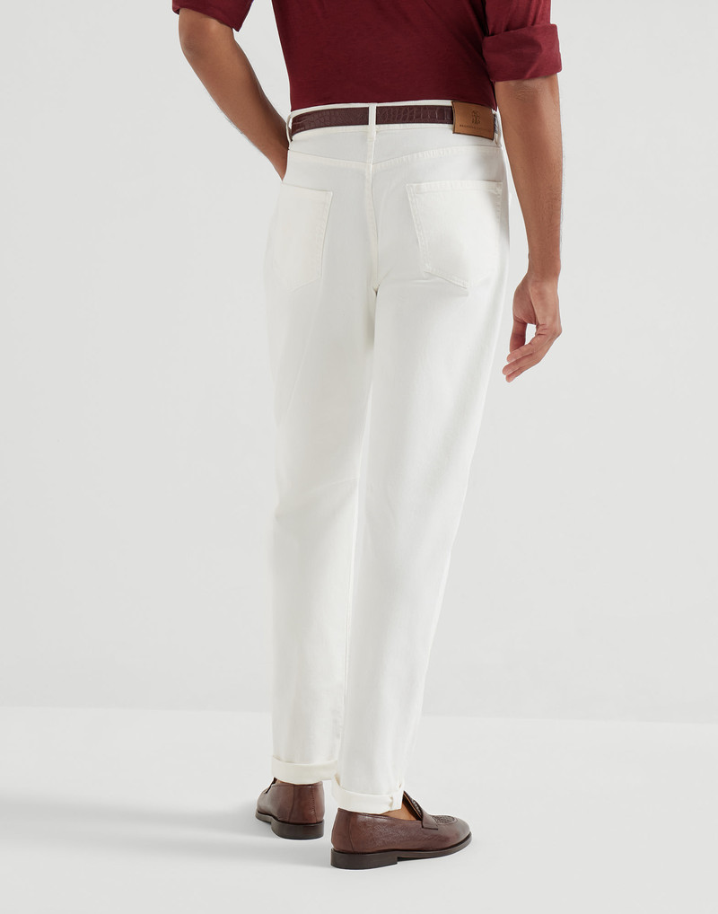 Brunello Cucinelli Garment-dyed five-pocket trousers in comfort denim outlook