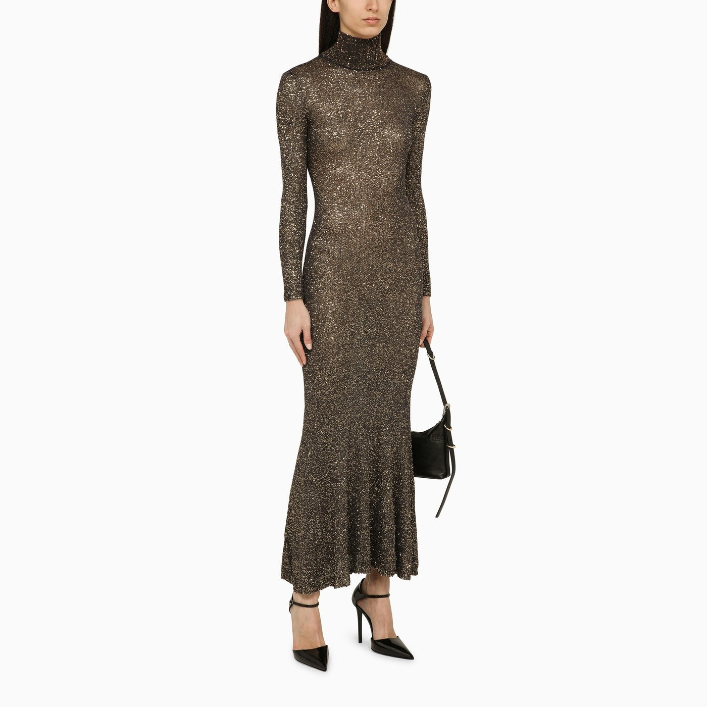 Balenciaga Brown And Gold Dress With Sequins - 2