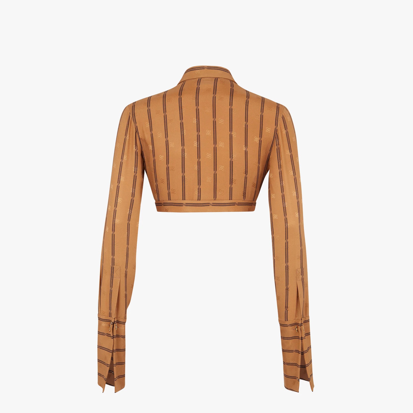 Brown crêpe satin shirt - 2