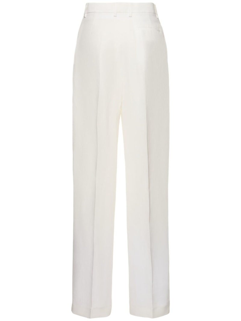 Envers satin high rise straight pants - 5