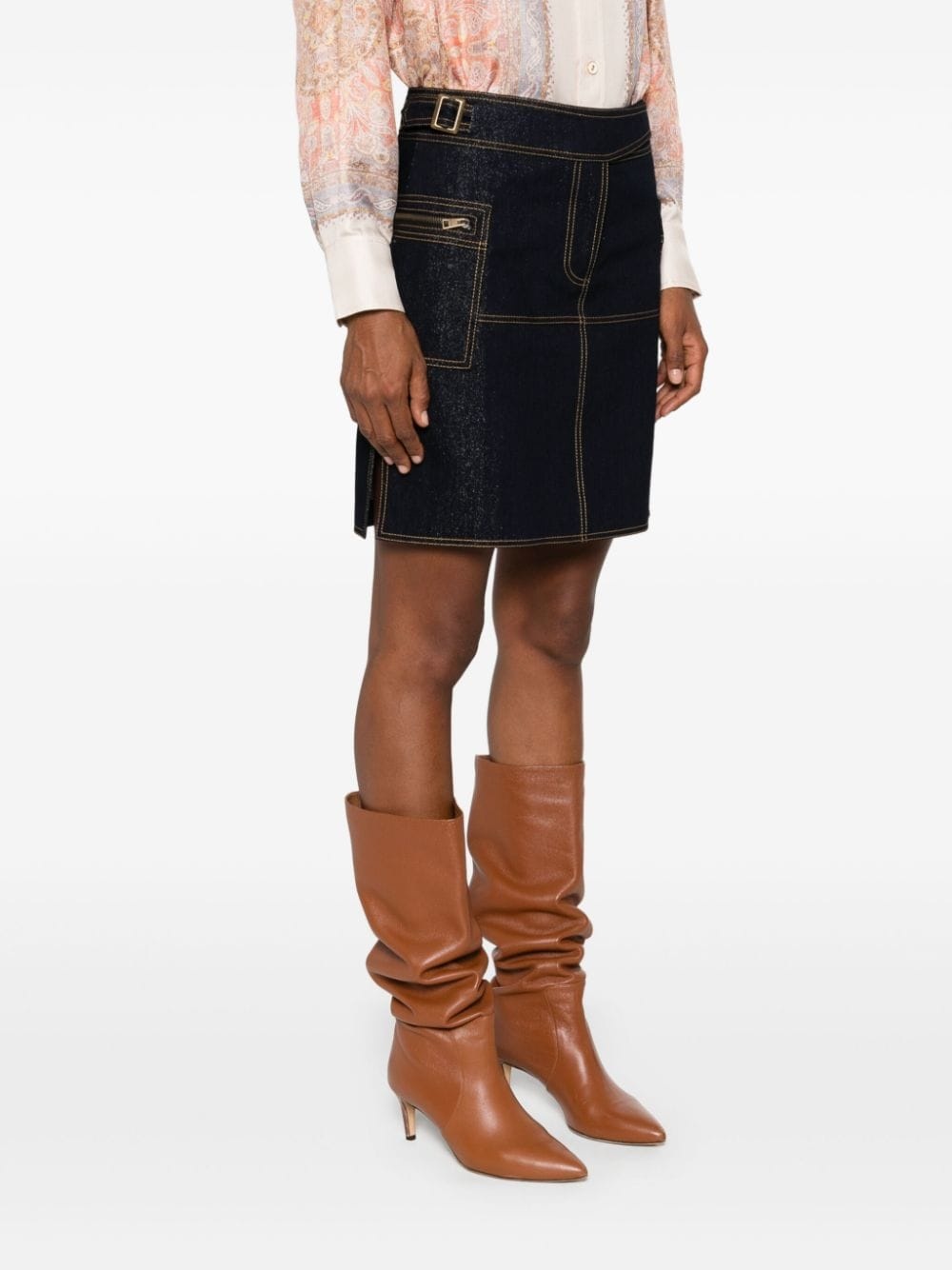 denim mini skirt - 3